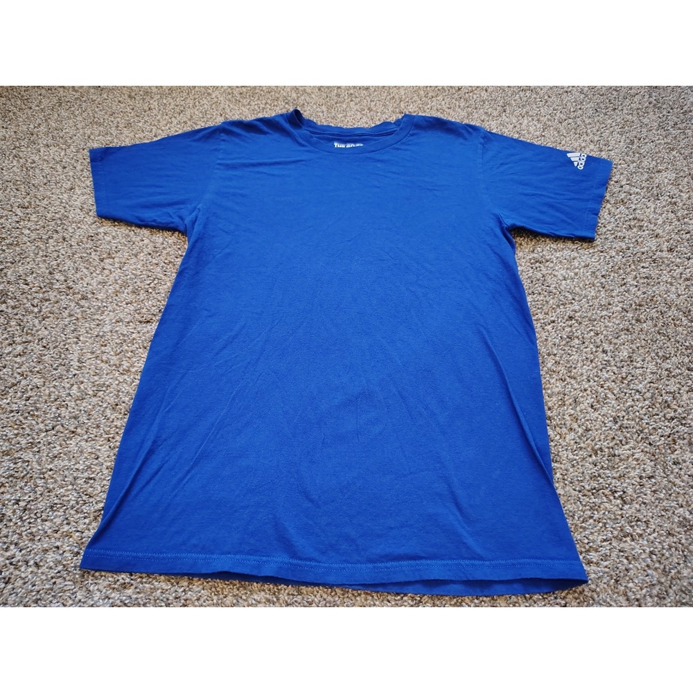 Adidas Go-To Tee Mens Medium Royal Blue Short Sleeve Cotton T-Shirt Logo Sleeve